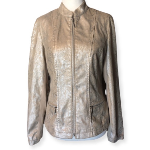 Chico’s Python Faux-Leather Moto Jacket - Picture 3 of 14